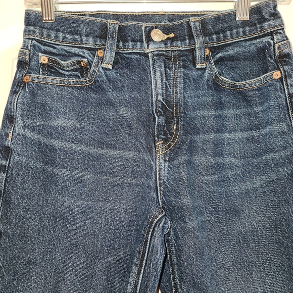 American Eagle Super High Rise Ankle Straight Dark Wash Size 00 Short Stretchy - Picture 4 of 14